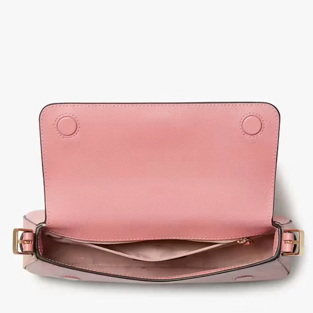 Kate Spade Madison Saffiano Leather Small Flap Shoulder Bag Terracotta